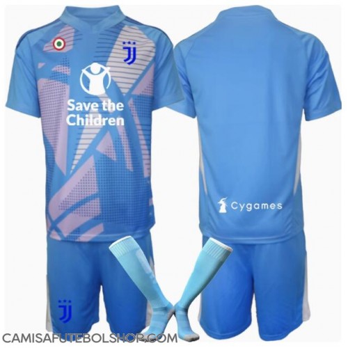 Camisa de time de futebol Juventus Goleiro Replicas 3º Equipamento Infantil 2024-25 Manga Curta (+ Calças curtas)